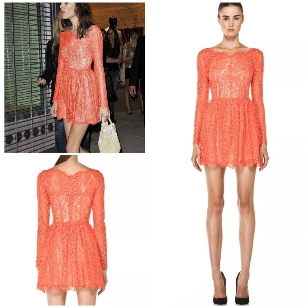 EUC Lover The Label Millie Lace Coral Dress​​​​​